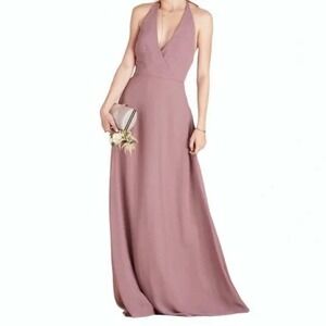 Birdy Grey Moni‎ Convertible Halter Maxi Dress in Dark Mauve Size XS